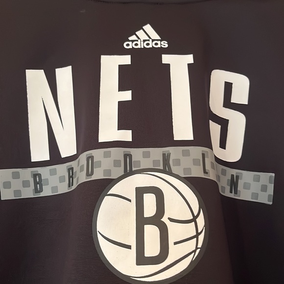 Adidas NETS Brooklyn fleece hoodie in black - Picture 4 of 8